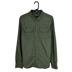 PrAna Men's Citadel Long Sleeve Tactical Shirt Convertible Sleeves Green Sz Med